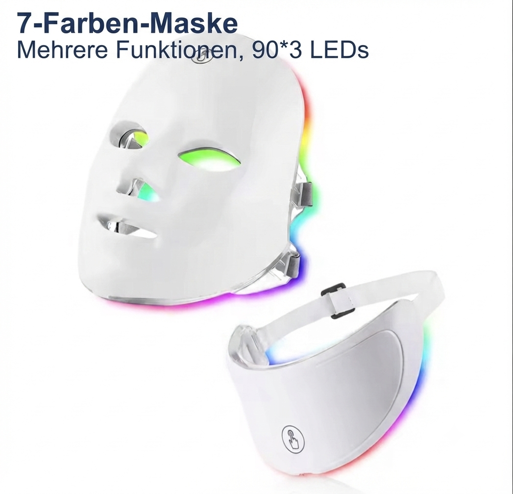 7-Farben LED Gesichtmaske mit hals- anti-aging-& Hautverjüngen