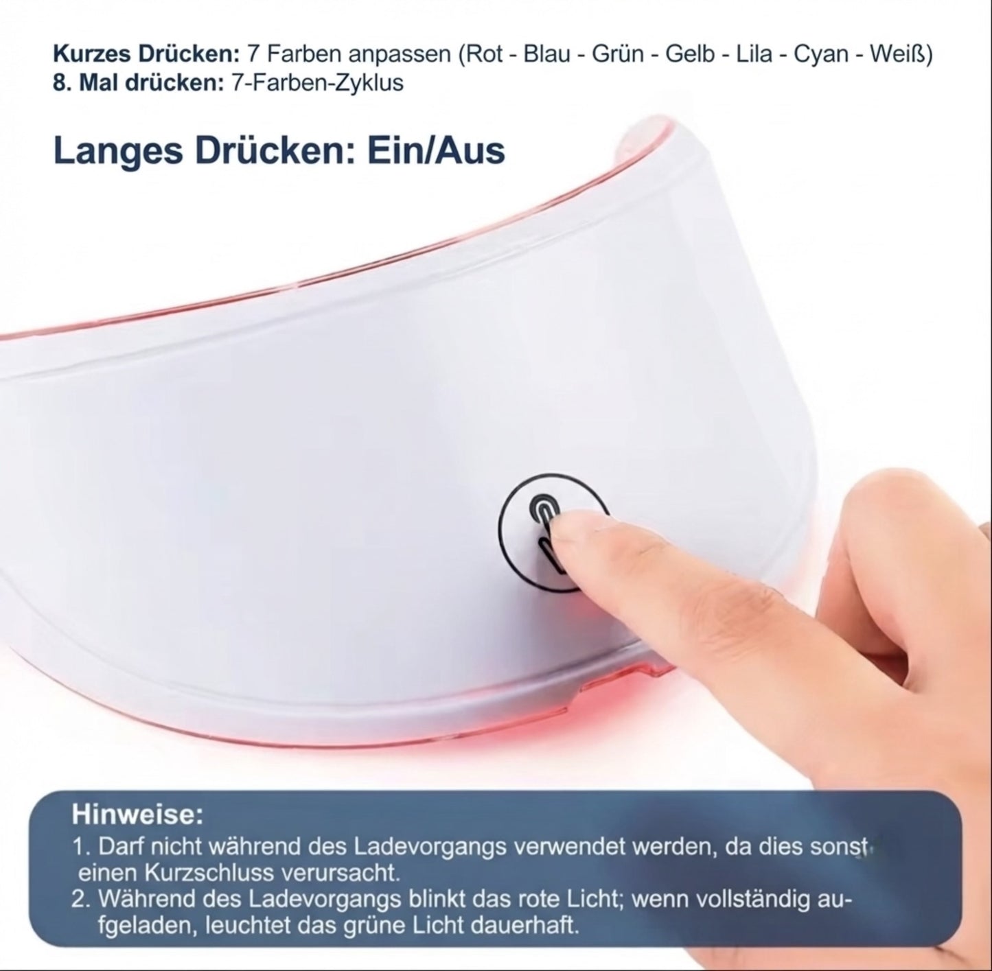 7-Farben LED Gesichtmaske mit hals- anti-aging-& Hautverjüngen