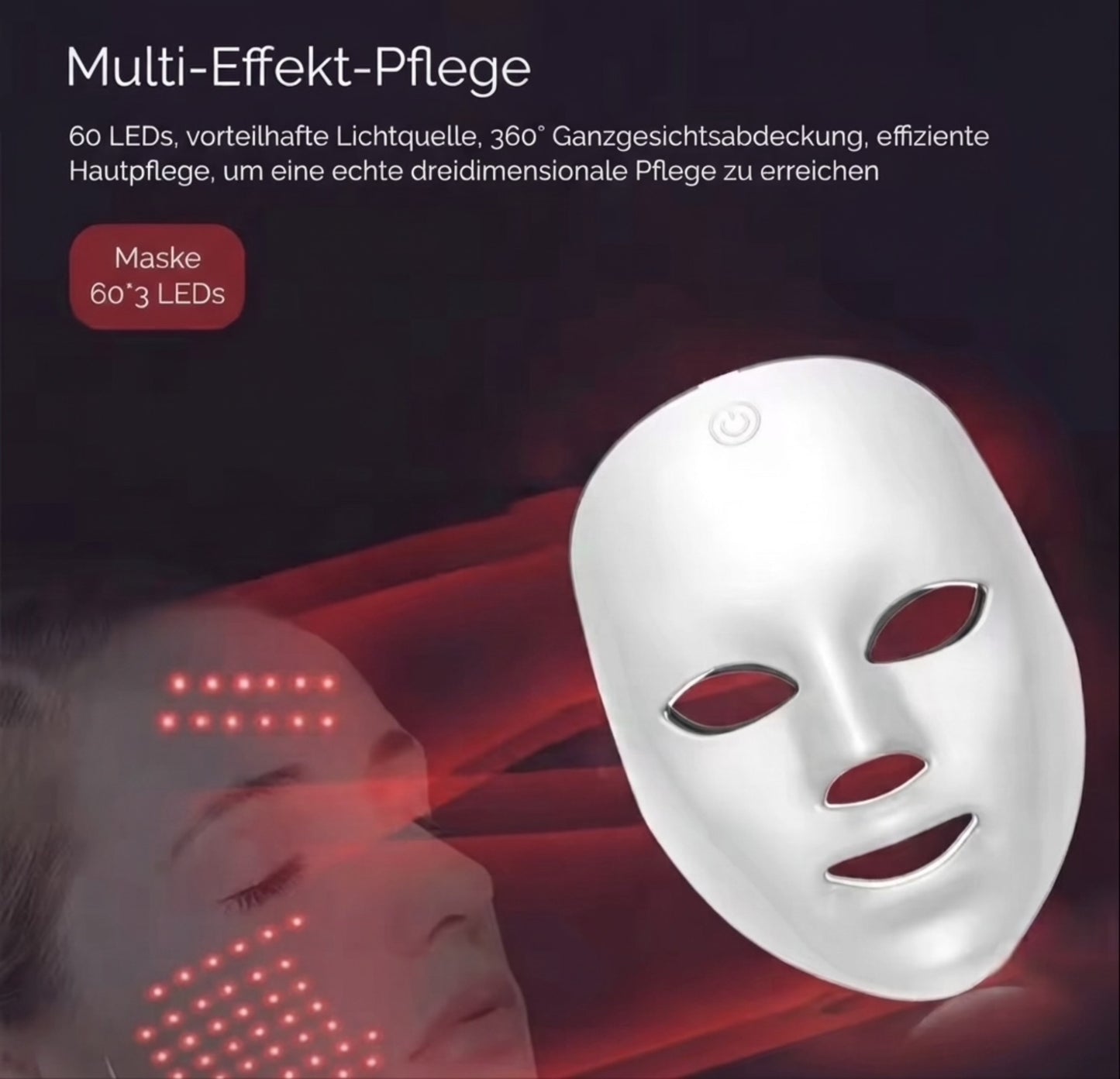7-Farben LED Gesichtmaske mit hals- anti-aging-& Hautverjüngen