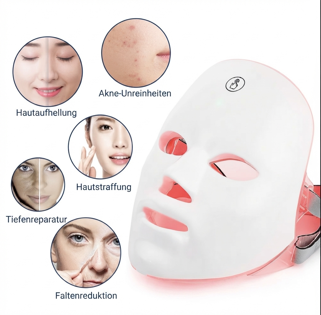 7-Farben LED Gesichtmaske mit hals- anti-aging-& Hautverjüngen
