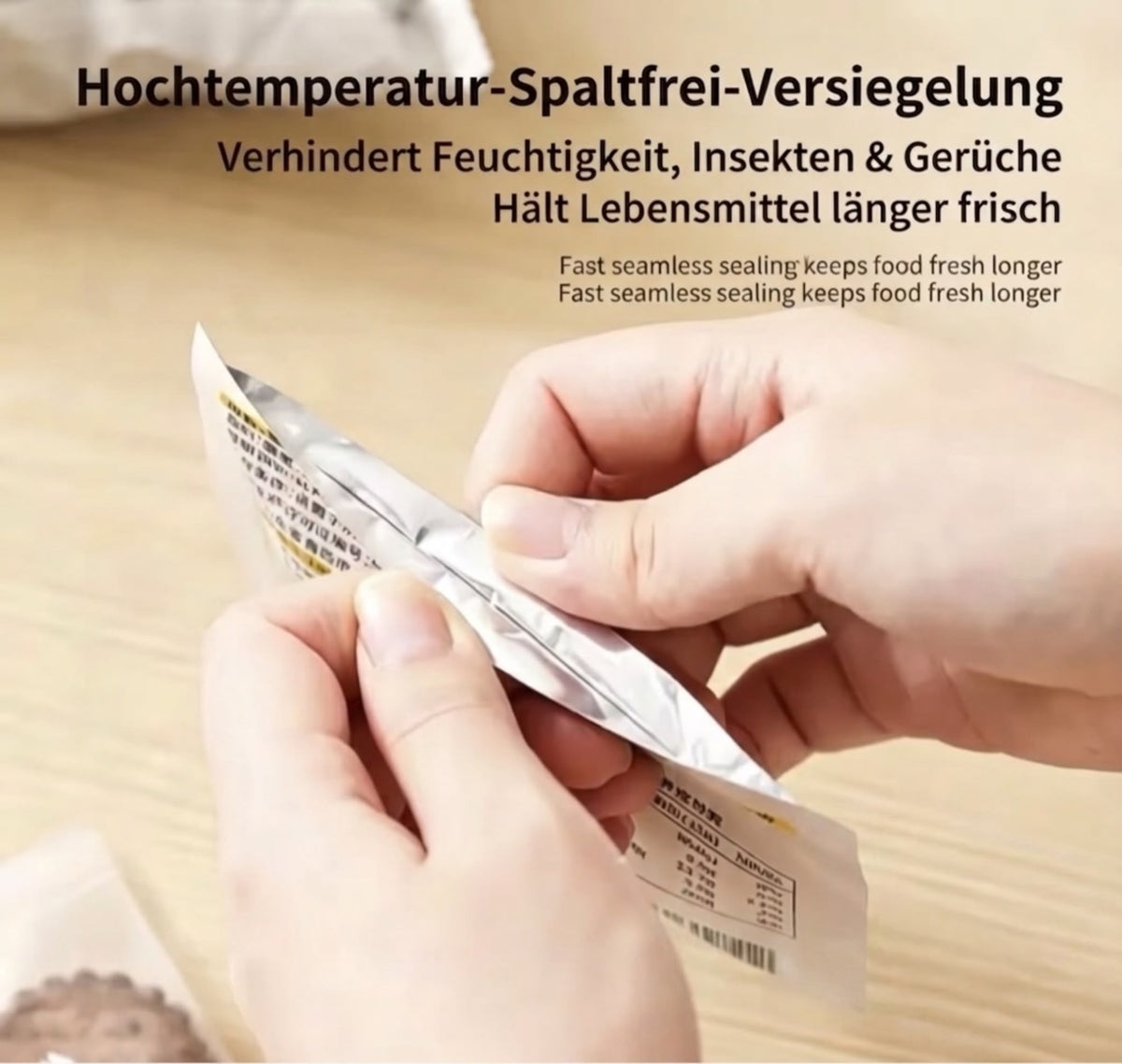 Wiederaufladbarer Mini Beutelversiegler mit Cutter & 6 Stufen